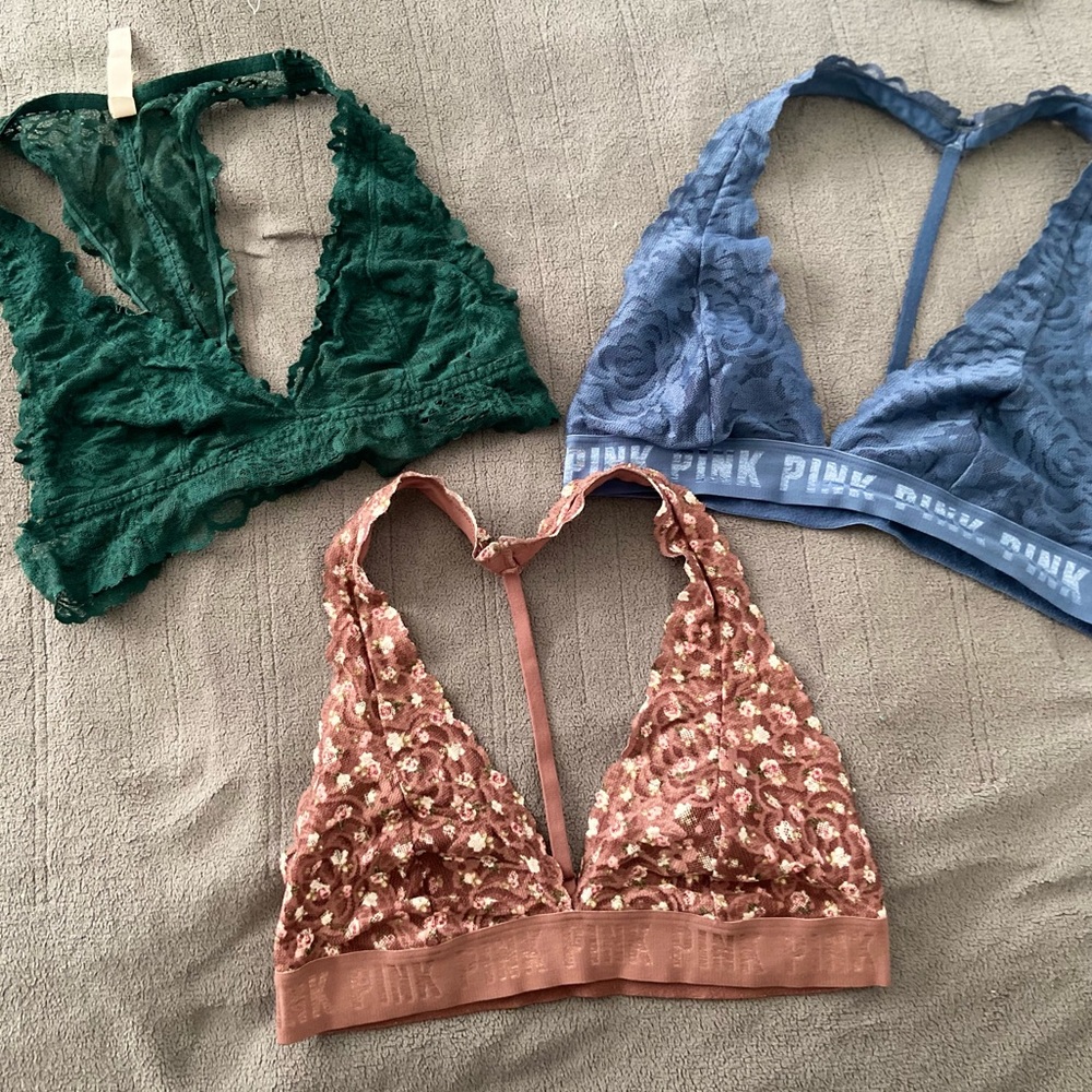PINK lace bralettes